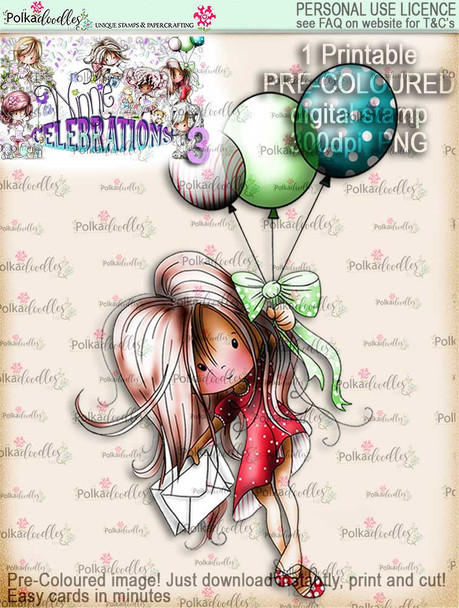 Winnie Celebrations 3...You're taking off/Flying High reveal COLOURED digi stamp printable download