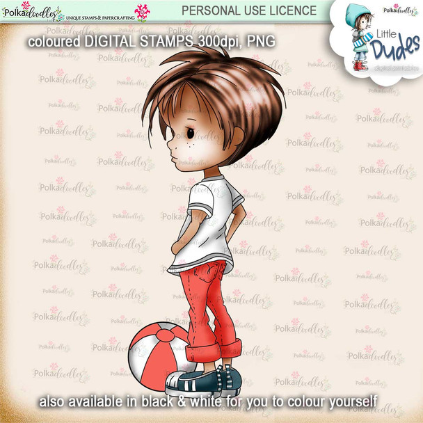 Play Ball 3 - PRECOLOURED Little Dudes digi stamp printable download