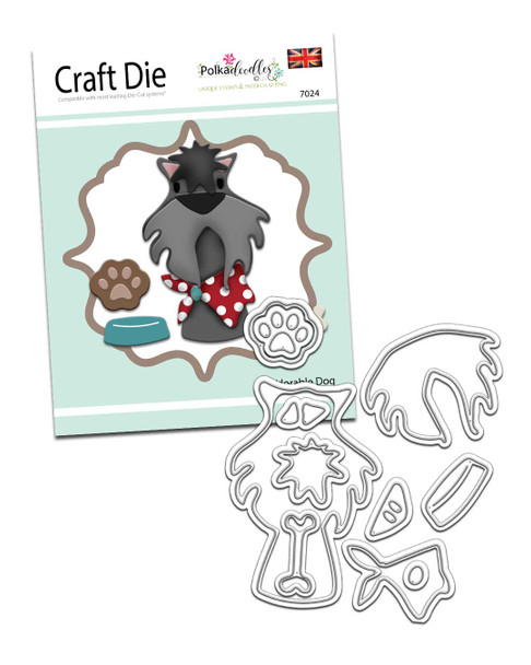 PD7024 Dog puppy Cute critter Great Outdoors - card making craft cutter Die set