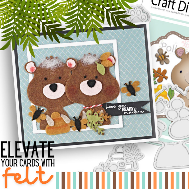 Beary Cute bear nature outdoor die set - Bear card making craft cutter Die set
