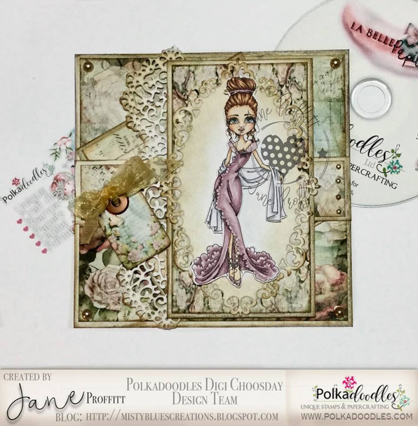 Ruby Chic - precoloured digi stamp download
