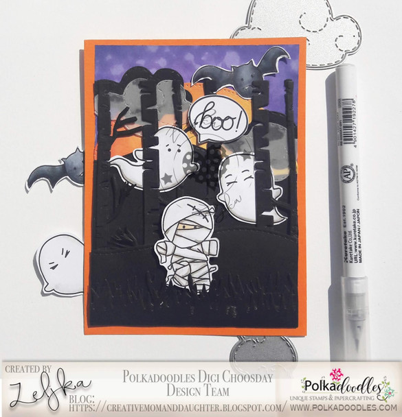 Spooktacular ghosts - Halloween clear stamp set for craft, card making, scrapbooking.