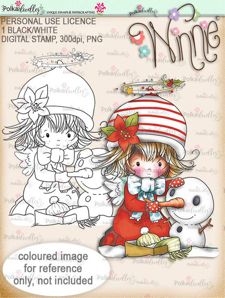 Snowman - Winnie Angel digital stamp download printable