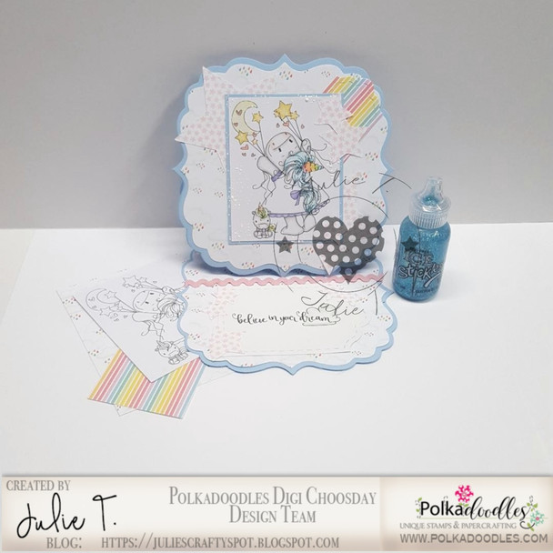 Love You to the Moon & Stars - Sparkle Unicorn digi stamp download