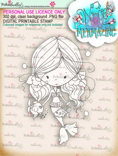 Winnie Mermaid Mermazing - Kisses digital stamp download