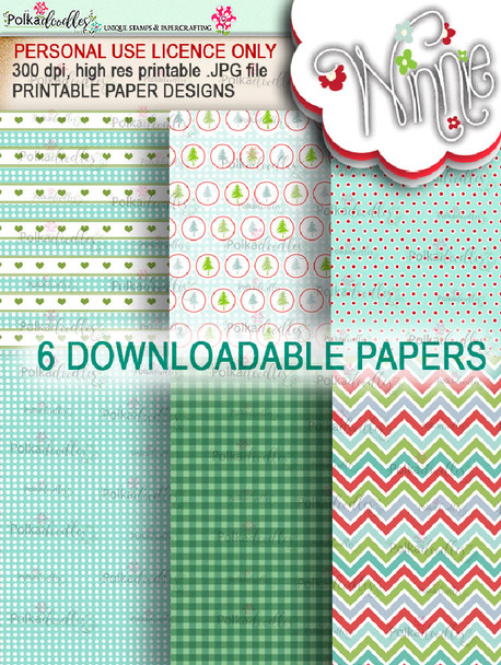 Papers 2 - Winnie Christmas Wishes digi scrap printable download