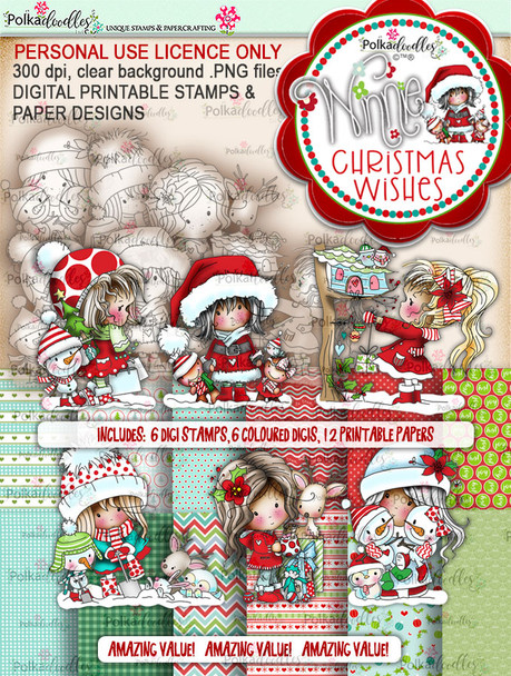 Winnie Christmas Wishes - Big Kahuna digi scrap printable download bundle