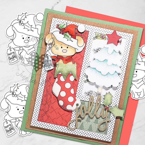 Lucky Present - Coloured - Too Cute digital papercrafting download