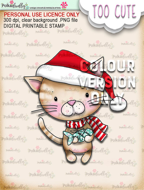 Kitty Fishes - Coloured - Too Cute digital papercrafting download