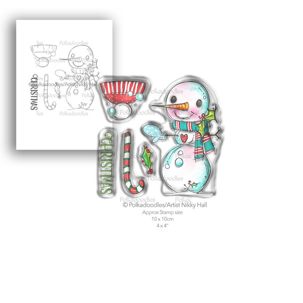 Smiley Snowman Christmas stamp collection - 5 Clear Polymer stamp set
