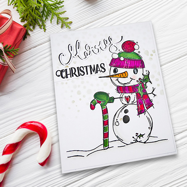 Smiley Snowman Christmas stamp collection - 5 Clear Polymer stamp set