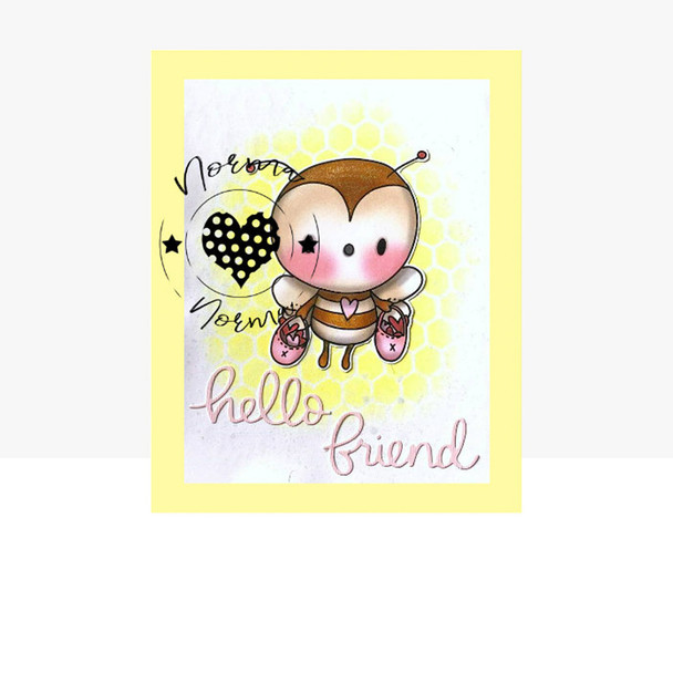 Too Cute Bee heart basket digital papercrafting download