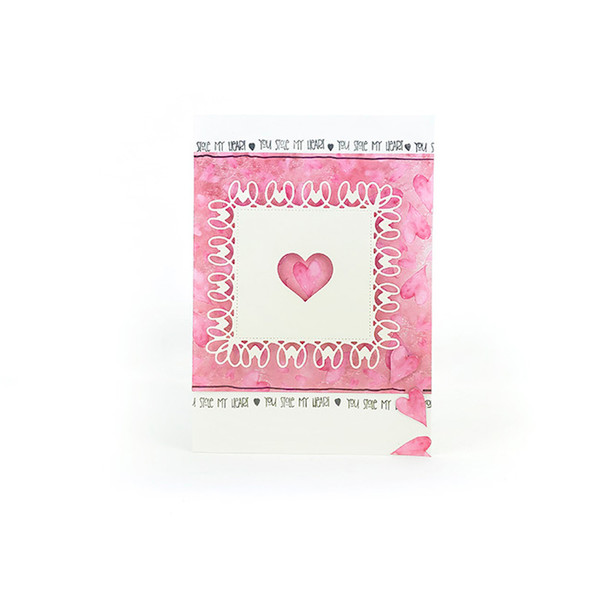 Squarey Swirly Hearts die cutter for card making, craft, scrapbooking