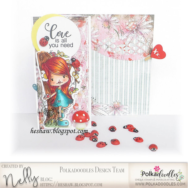 Holly Ladybird - "precoloured" digital papercrafting download