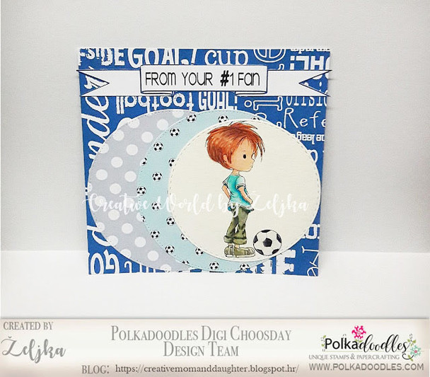 LITTLE DUDES FOOTBALL/SOCCER - Clear craft card making Stamp