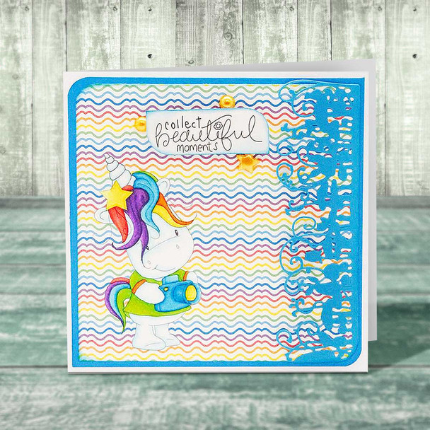 Camera Shy 2 - Sparkle Unicorn digi stamp download with Cutting File