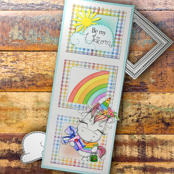 Gift of Love - Sparkle Unicorn COLOUR digi stamp download with Cutting File