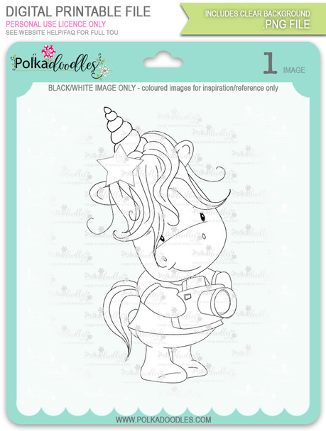 Sparkle Unicorn digital Stamps black/white - digital download bundle