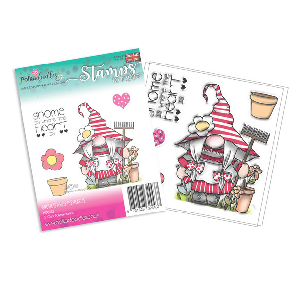 Gnome Is Where The Heart Is - 5 Clear Stamps