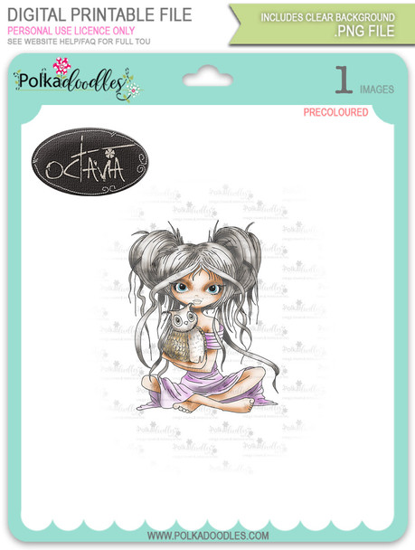 Octavia Best Friends - precoloured digital stamp download