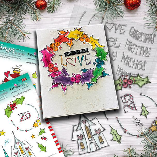 Heartfelt & Joy Christmas Text clear Stamp set