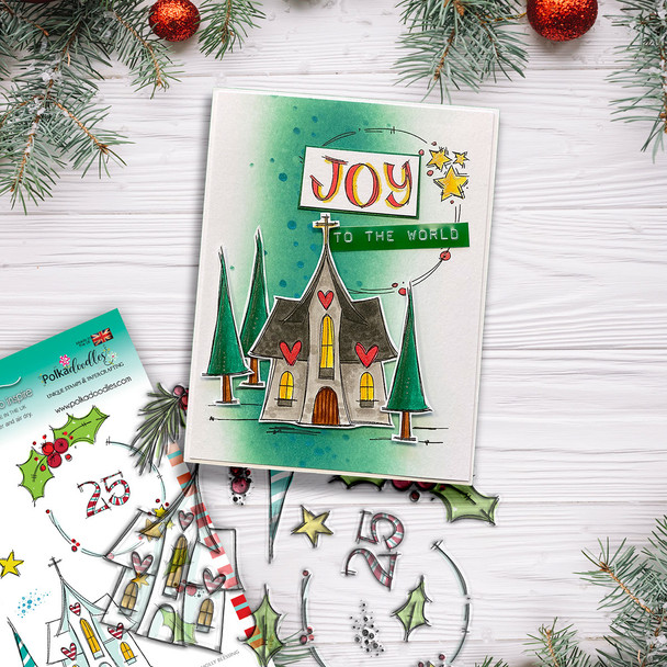 Heartfelt & Joy Christmas Text clear Stamp set - 8 stamps