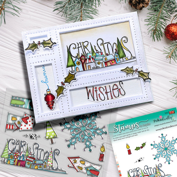 Heartfelt & Joy Christmas Text clear Stamp set - 8 stamps