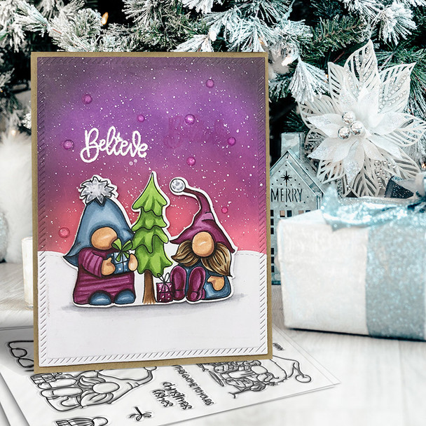 Christmas Fishes Gnome clear stamp set