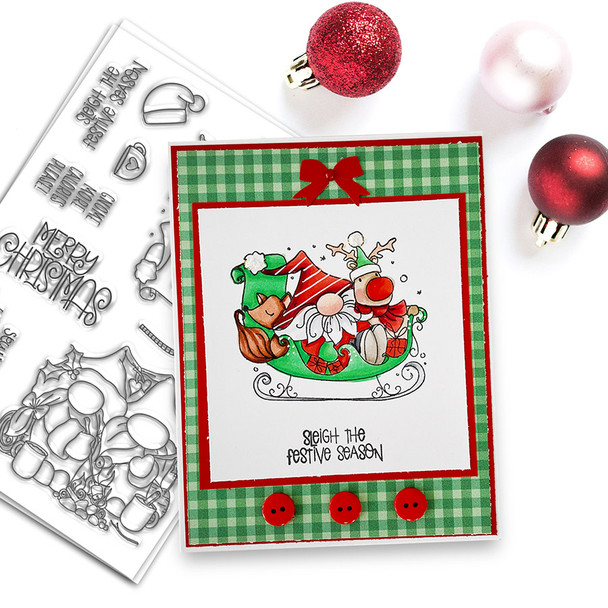 Sleigh The Season Christmas Holiday stamp set