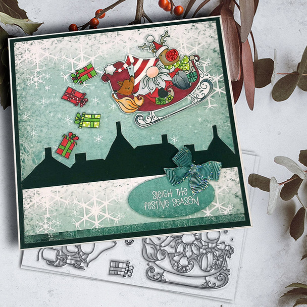 Sleigh The Season Christmas Holiday stamp set (PD8098A)