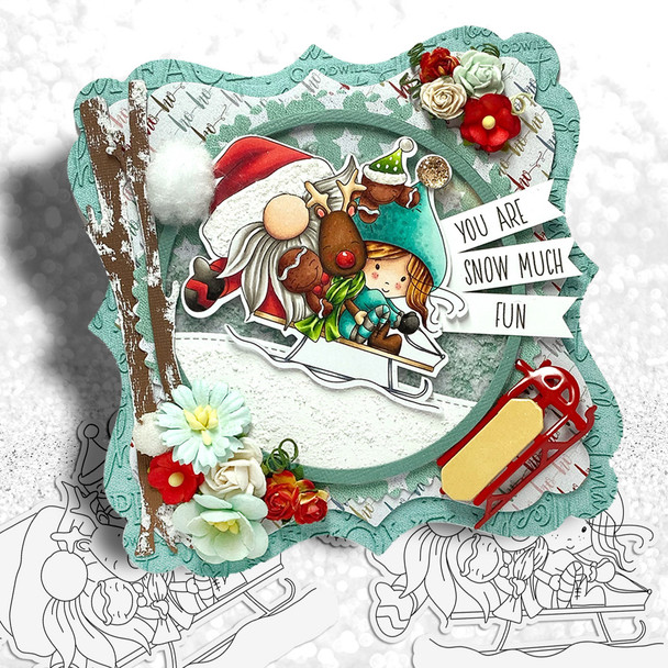 Hang on - precoloured Winnie North Pole download including SVG file