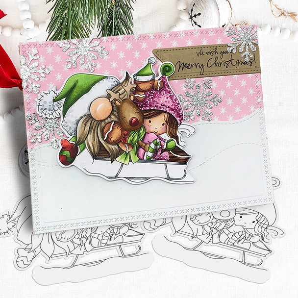 Winnie Christmas North Pole - printable stamp craft card making scrapbook digital stamps - BIG KAHUNA download bundle