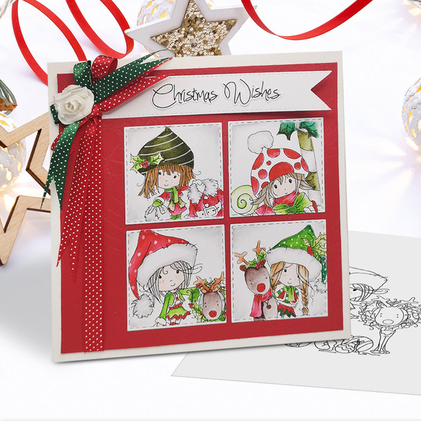 Winnie Christmas North Pole - printable stamp craft card making scrapbook digital stamps - BIG KAHUNA download bundle