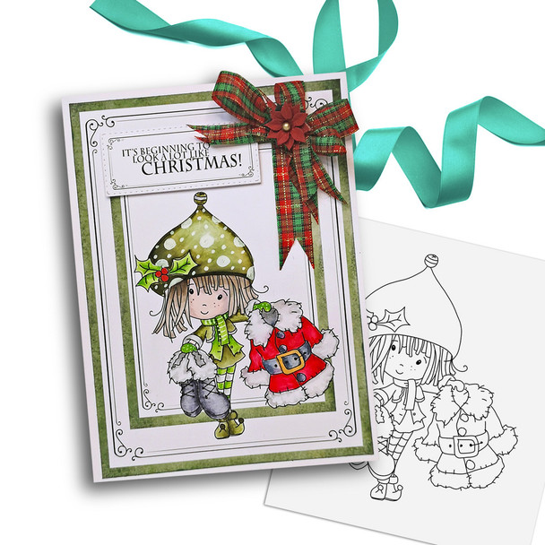 Winnie Christmas North Pole - printable stamp craft card making scrapbook digital stamps - BIG KAHUNA download bundle