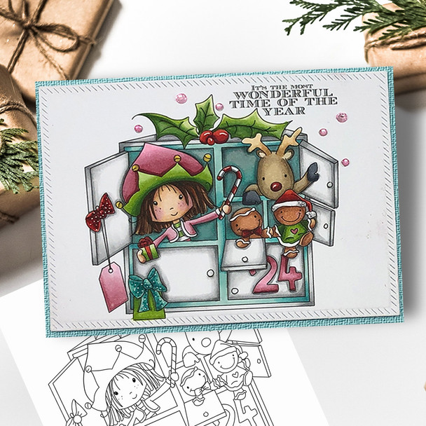 Winnie Christmas North Pole - printable stamp craft card making scrapbook digital stamps - BIG KAHUNA download bundle