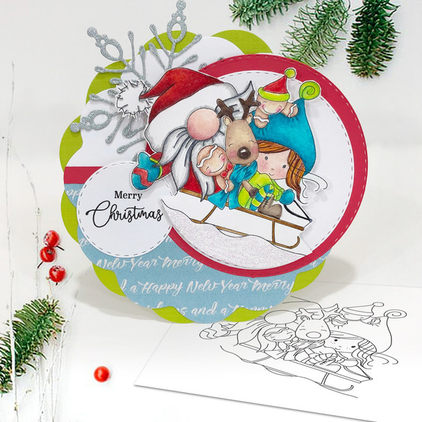 Winnie Christmas North Pole - printable stamp craft card making scrapbook digital stamps - BIG KAHUNA download bundle