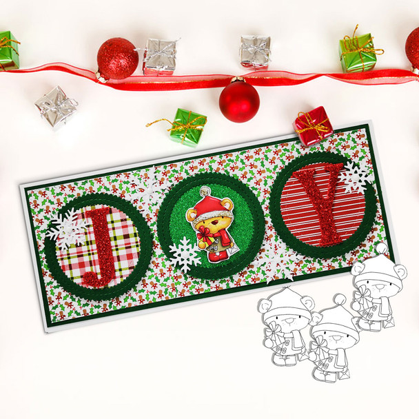 Bella Bear delivering Gifts - Christmas Holiday Too Cute digital stamp download including SVG file