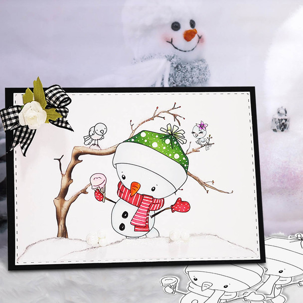 Frosty Winter Smiles Snowmen PRECOLOURED BUNDLE Too Cute digital stamp download including SVG file