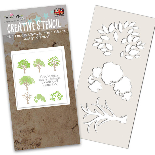 Tree-mendous craft Stencil for cardmaking and scrapbooking background