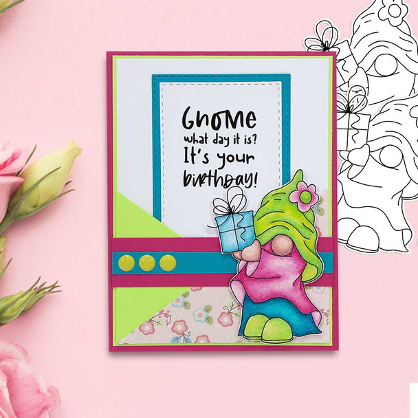 Gnome-tastic collection -  10 deep skintone PRECOLOURED digital stamp printable download with free SVG /DXF file included