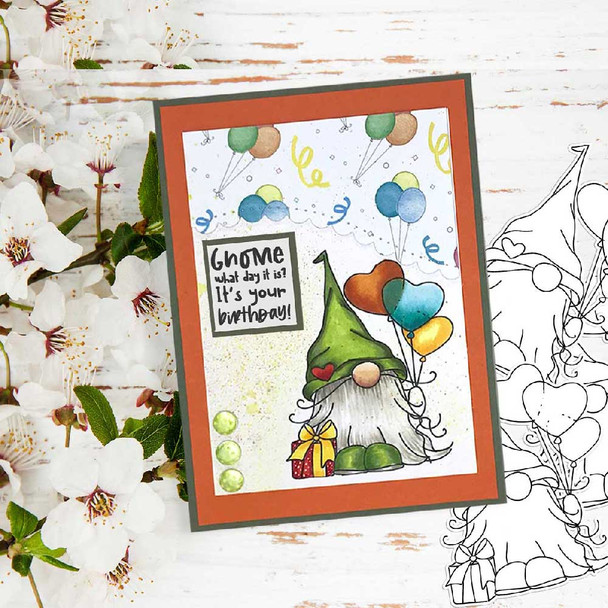 Gnome-tastic collection -  10 deep skintone PRECOLOURED digital stamp printable download with free SVG /DXF file included