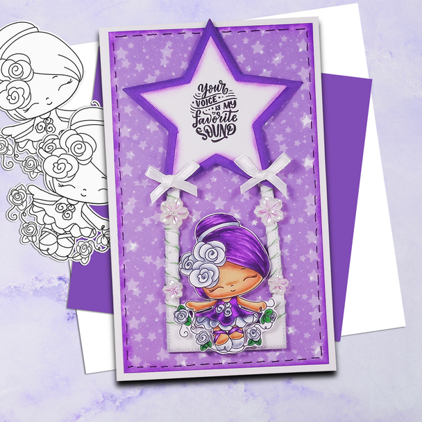 Dancing Queen - Honeypie (precolored light skintones)- printable downloads with free SVG /DXF files