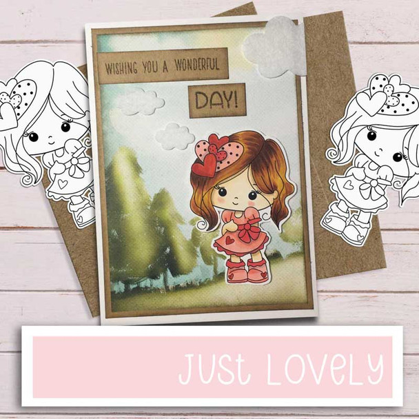 Just Lovely - Honeypie (black & white digi stamp)- printable downloads with free SVG /DXF files