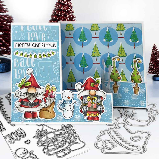 Gnome Christmas Joy Stamp Matchables die set