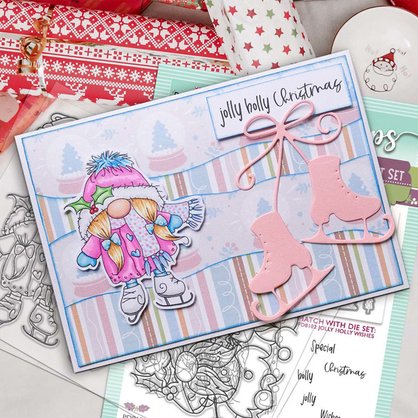 Gnome Jolly Holly Wishes Matchables Stamp set