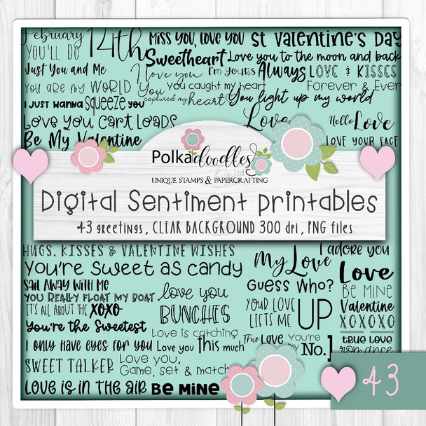 Love Always printable Sentiments big bundle - craft digital stamp downloads