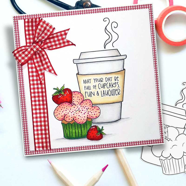 Mocha Coffee Cup - Cute digital stamp/clipart for cards, cardmaking, crafting and stickers