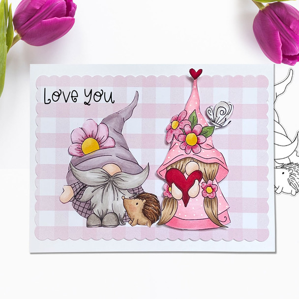 Spring Gnomes 6 digital stamps & SVG/DXF - Cute digital stamps/clipart for cards, cardmaking, crafting and stickers
