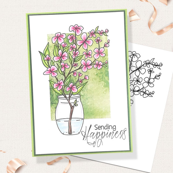 Blooms 4 Flower bundle - digital stamp, digistamp for cards, cardmaking, crafting and stickers