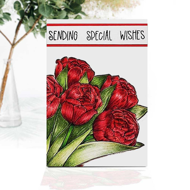 Blooms 5 Tulips Flower bundle - digital stamp, digistamp for cards, cardmaking, crafting and stickers